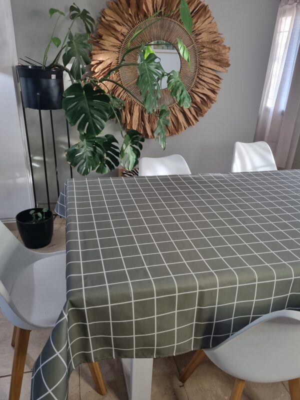 Mantel de gabardina "Cuadros Verdes" - Imagen 3