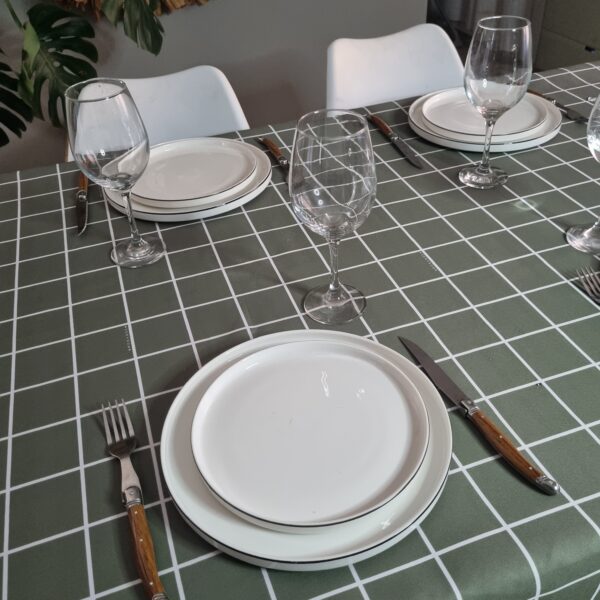 Mantel de gabardina "Cuadros Verdes" - Imagen 6