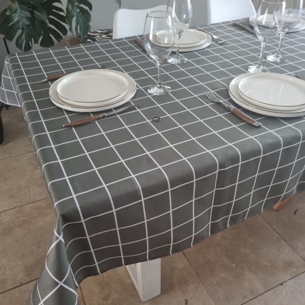 Mantel de gabardina "Cuadros Verdes" - Imagen 4