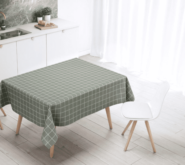 Mantel de gabardina "Cuadros Verdes"