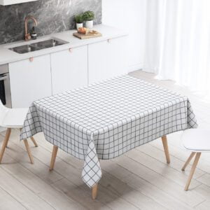 Mantel de gabardina "Cuadros Negros"