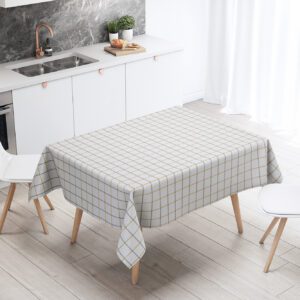 Mantel de gabardina "Lino cuadros marrón y maiz"