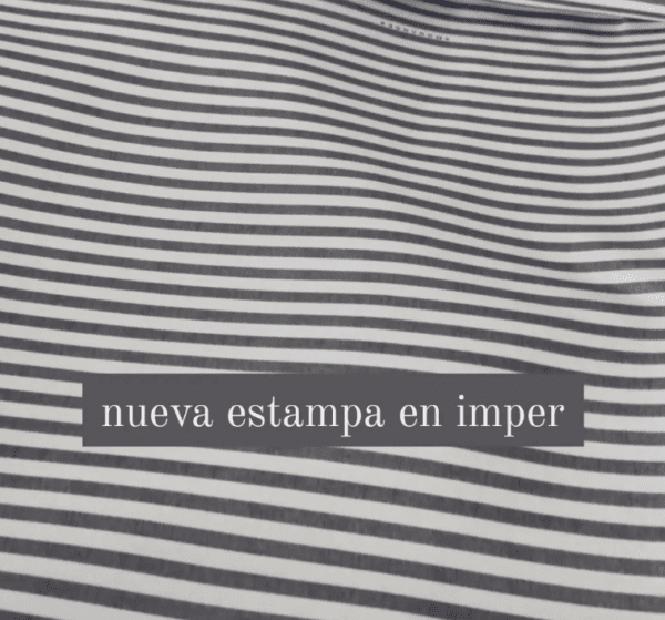 Mantel de gabardina "Lino rayado finito gris" - Imagen 3