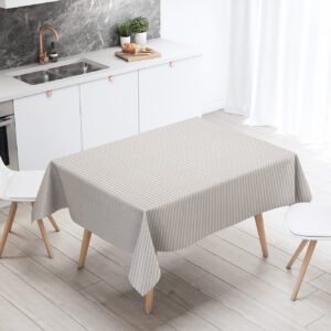 Mantel de gabardina "Lino rayado finito beige"
