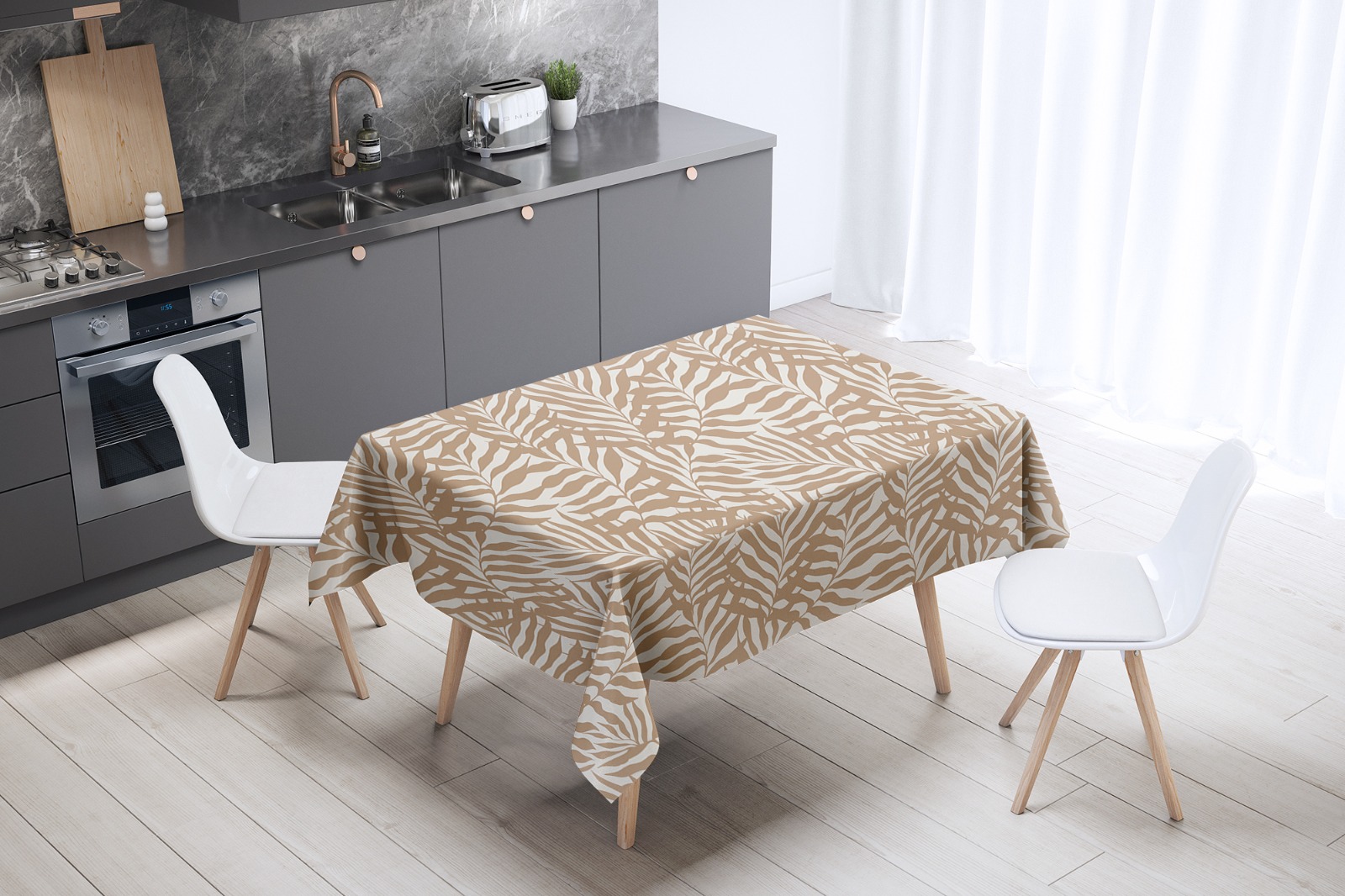 Mantel de gabardina "Helechos Marrón"