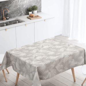 Mantel de gabardina "Hojas Combinadas"