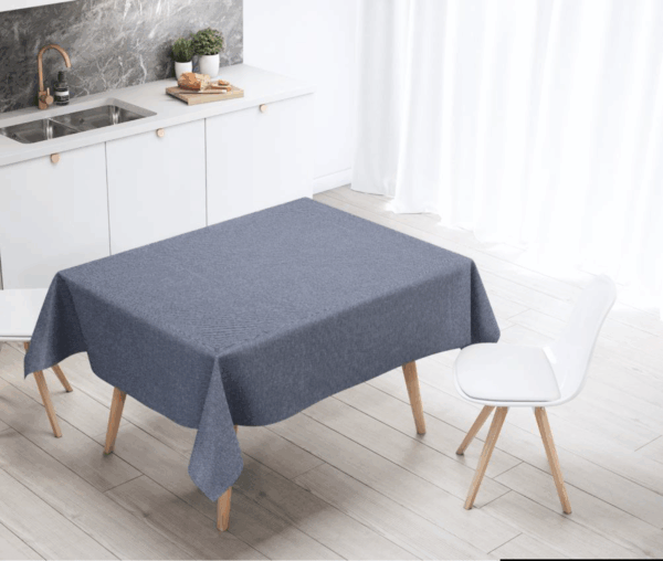 Mantel de gabardina "Simil Lino Azul"