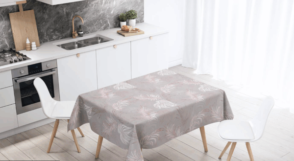 Mantel de gabardina "Paint Gris con Rosa"