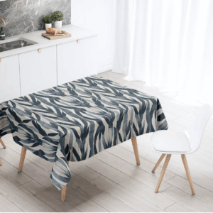 Mantel de gabardina "Plantas Azules"