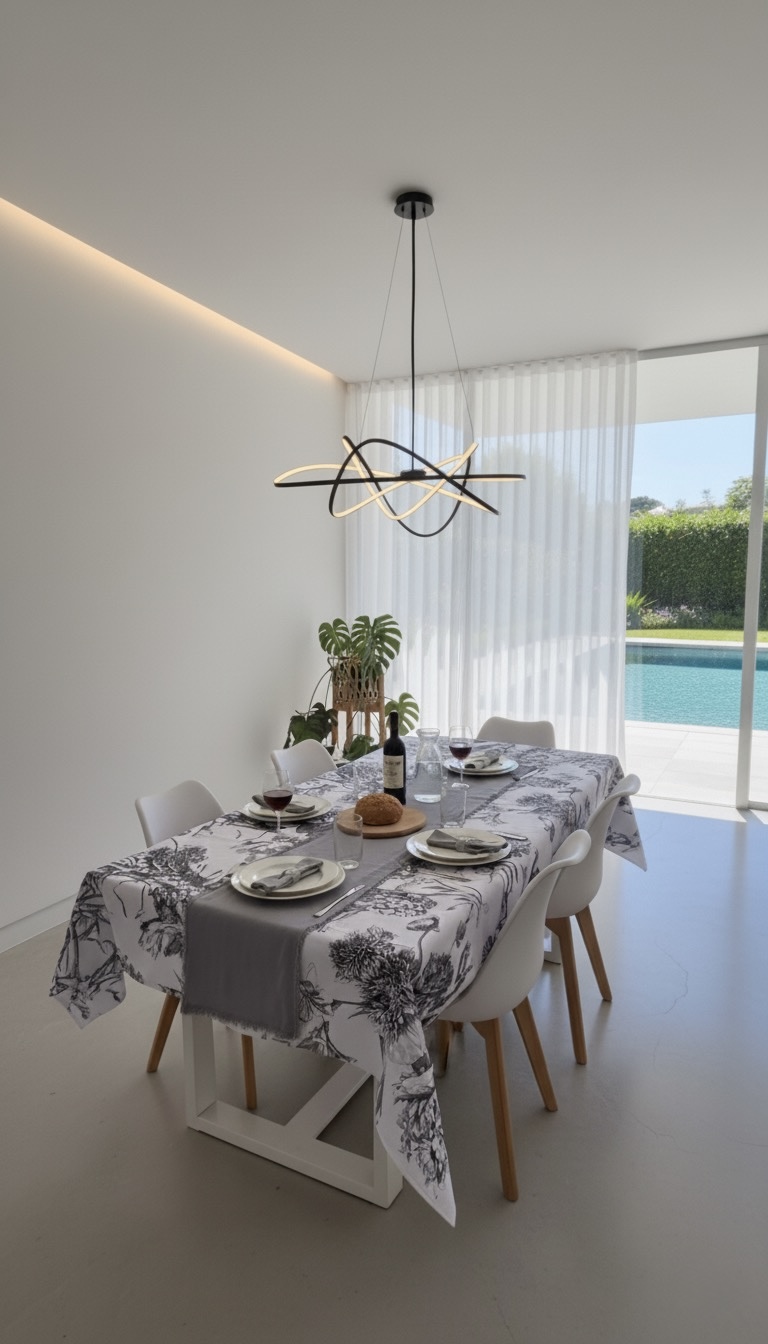 Mantel de gabardina "Flores Negras" - Imagen 2