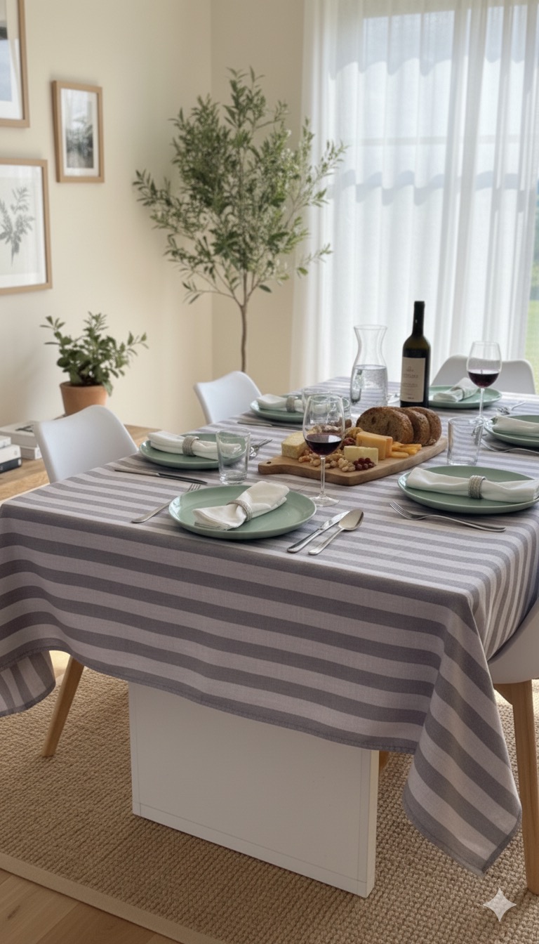 Mantel de gabardina "Lino Rayas Visón" - Imagen 2