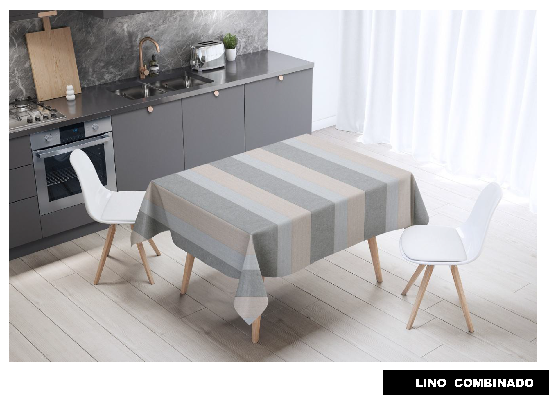 Mantel de gabardina "Lino Combinado"