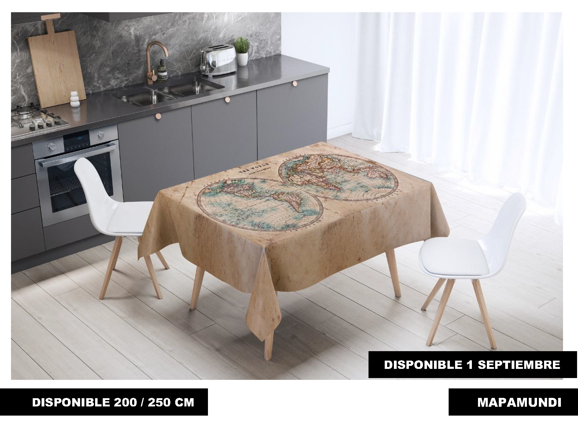 Mantel de gabardina "Mapamundi"