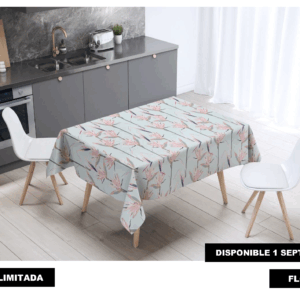 Mantel de gabardina "Floreado"