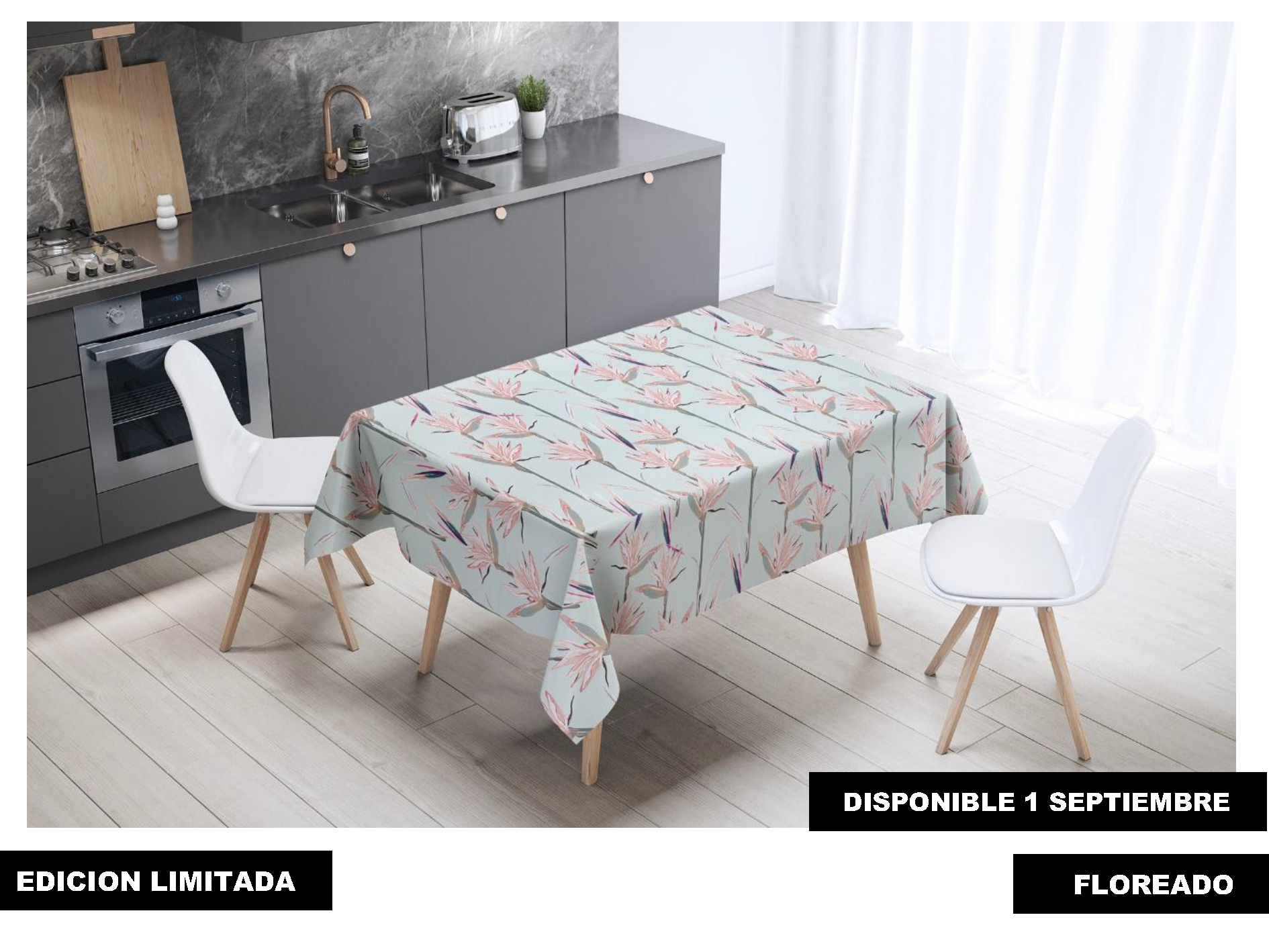 Mantel de gabardina "Floreado"