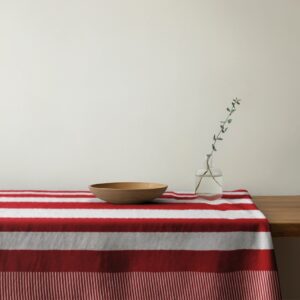 Mantel de gabardina "Rayas Rojas"