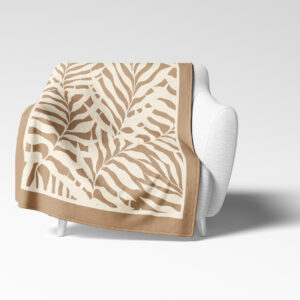 Manta friza"Palmeras Beige"