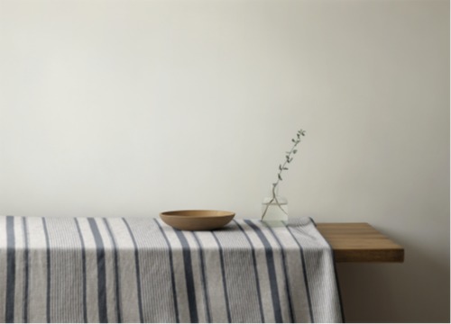 Mantel de gabardina "Lino Rayas Azul" - Imagen 3