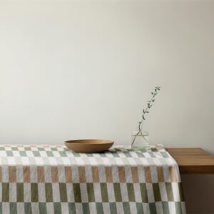 Mantel de gabardina "Lino rayas combinado"